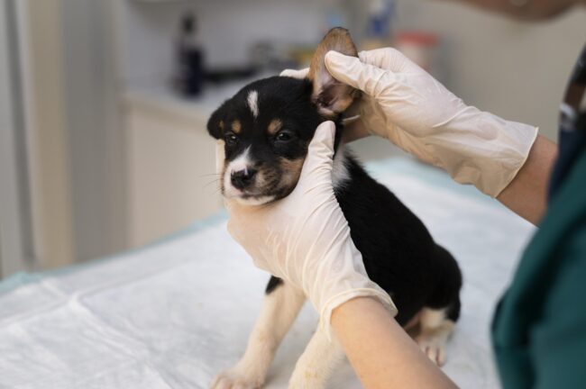 close-up-veterinarian-taking-care-dog